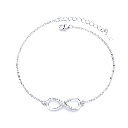 Women's Sterling Sier Design Simple Fashion Letter Bracelets