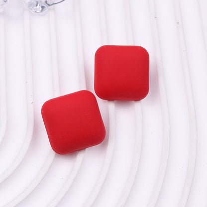 Women's Color Square Acrylic Summer Double-sided Spray Paint Earrings