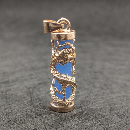 Men's Gold Luminous Dragon Column Resin Domineering Pendants