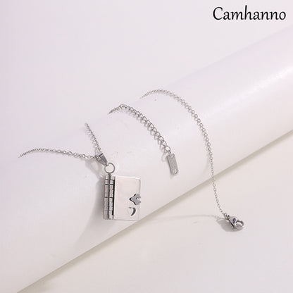 Titanium Steel Love Letter Open Couple Necklaces