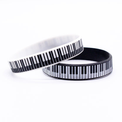Piano Keys Silicone Music Symbol Black Bracelets