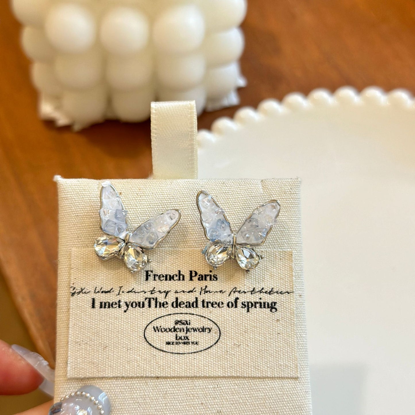 Sweet Crystal Fairy Mori Style Super Sier Pin Earrings