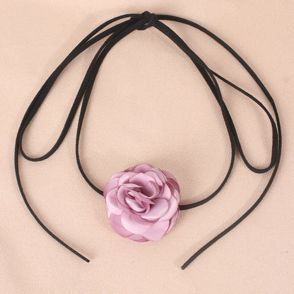 Unique Design Rose Long Lace Up Necklaces