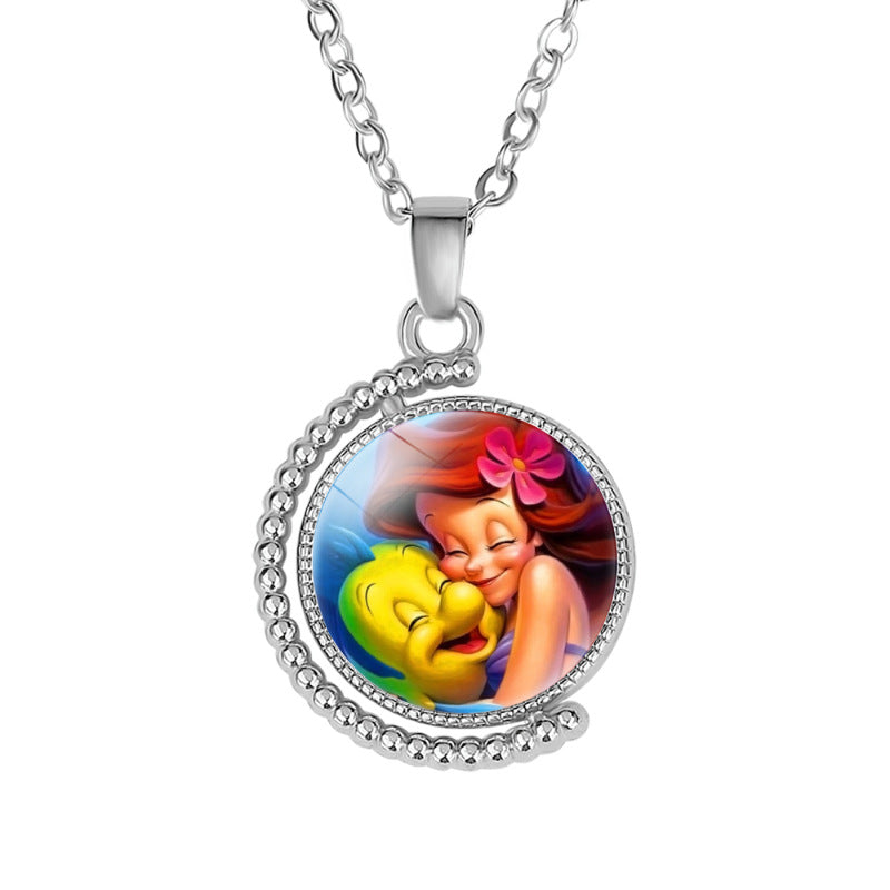 Little Mermaid Double-sided Rotatable Exquisite Sweater Necklaces