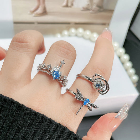 Open Female Dragonfly Fashion Simple Personalized Rings