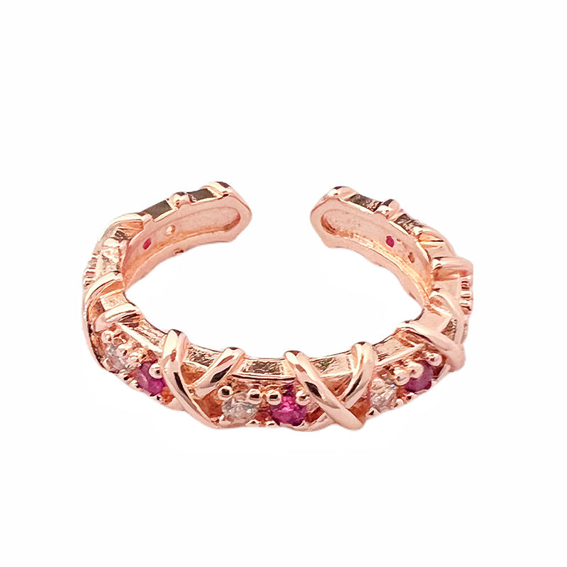 Cross Rose Gold Retro Temperamental Minority Rings