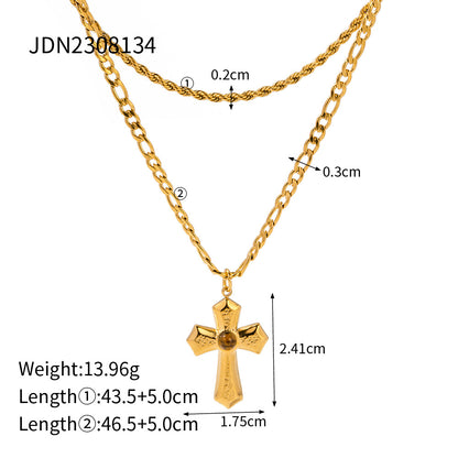 Steel Natural Stone High-grade Niche Clavicle Necklaces