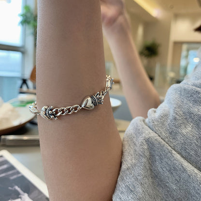 Simple Personality Chain Heart Female Temperament Wild High Bracelets