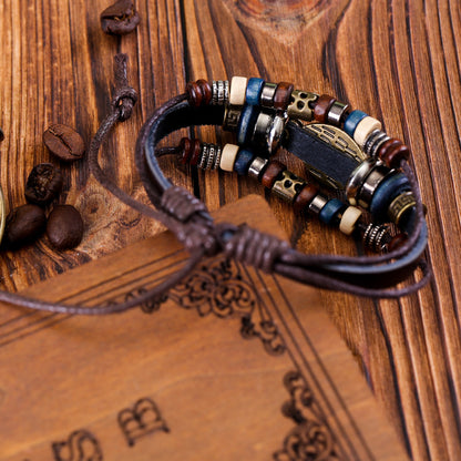 Handmade Couple Retro Crafts Jewelry Cowhide Bracelets