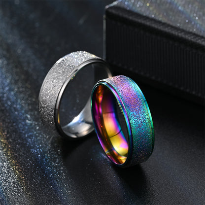 Titanium Steel Frosted Female Korean Fashion Rings