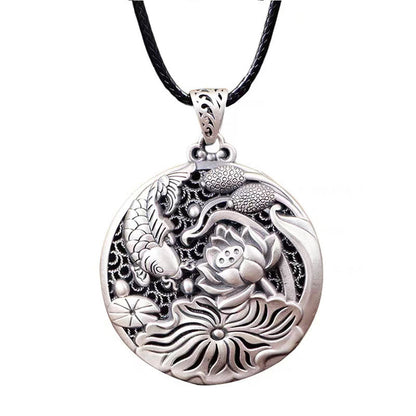 Women's Lotus Koi Personality Hollow Retro Fashion Pendants