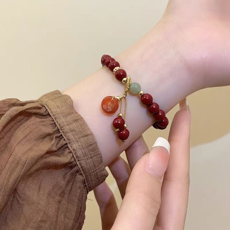 Women's Chinese Style Imitation Cinnabar Gourd Fu Bracelets