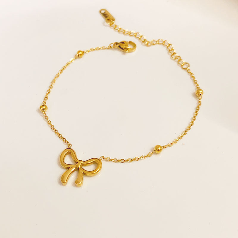 Luxury Beads Bow Anklet Female Niche Bracelets