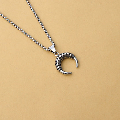 Fashion Stainless Steel Crescent-shaped Titanium Personality Necklaces