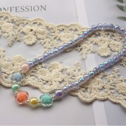 Korean Style Shiny Transparent Flower Candy Color Necklaces