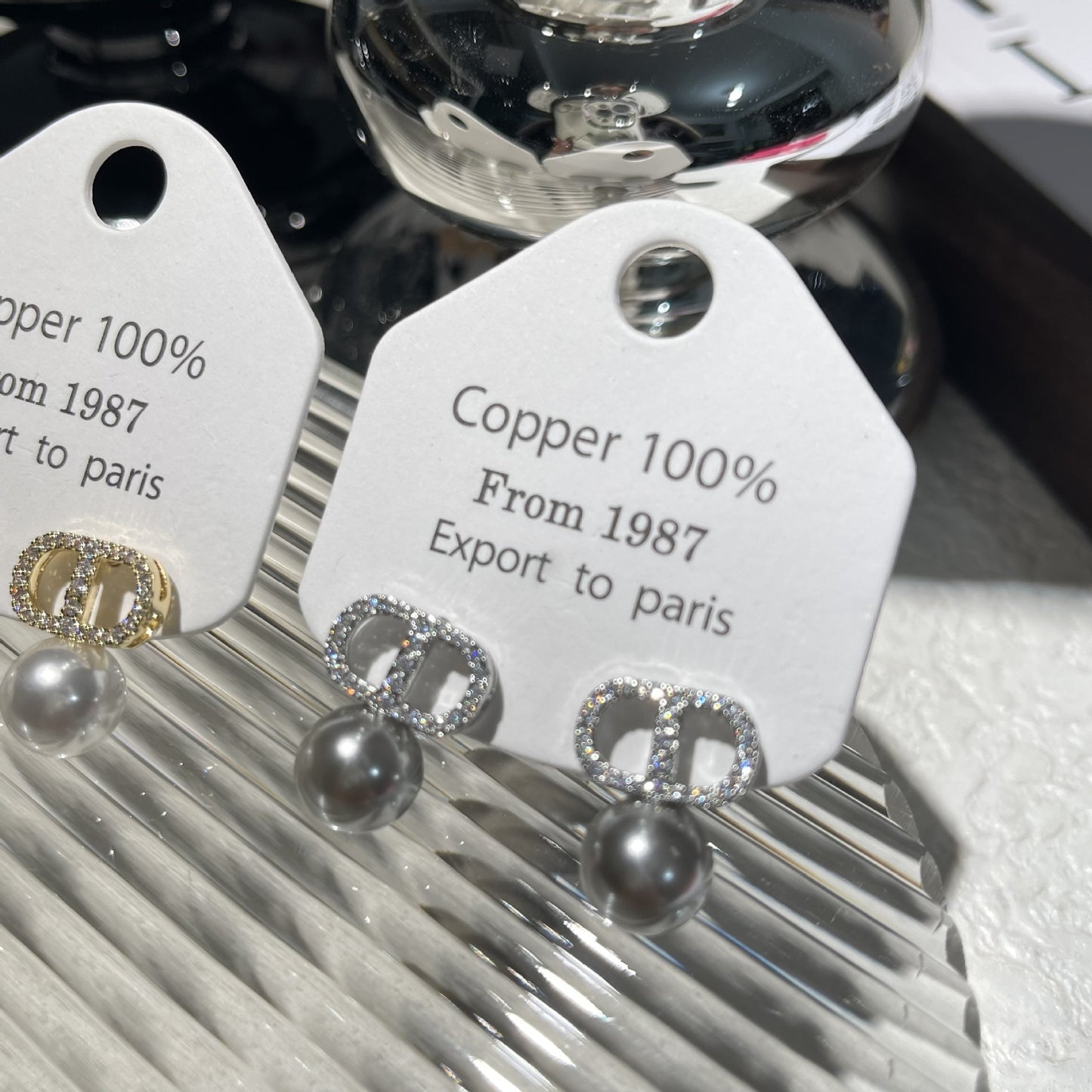 Women's Elegant Zircon Pearl Alphabet Letter Niche Earrings