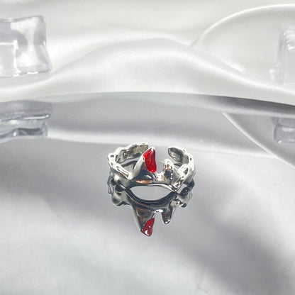 Red Gemstone Open Female Cold Exquisite Rings