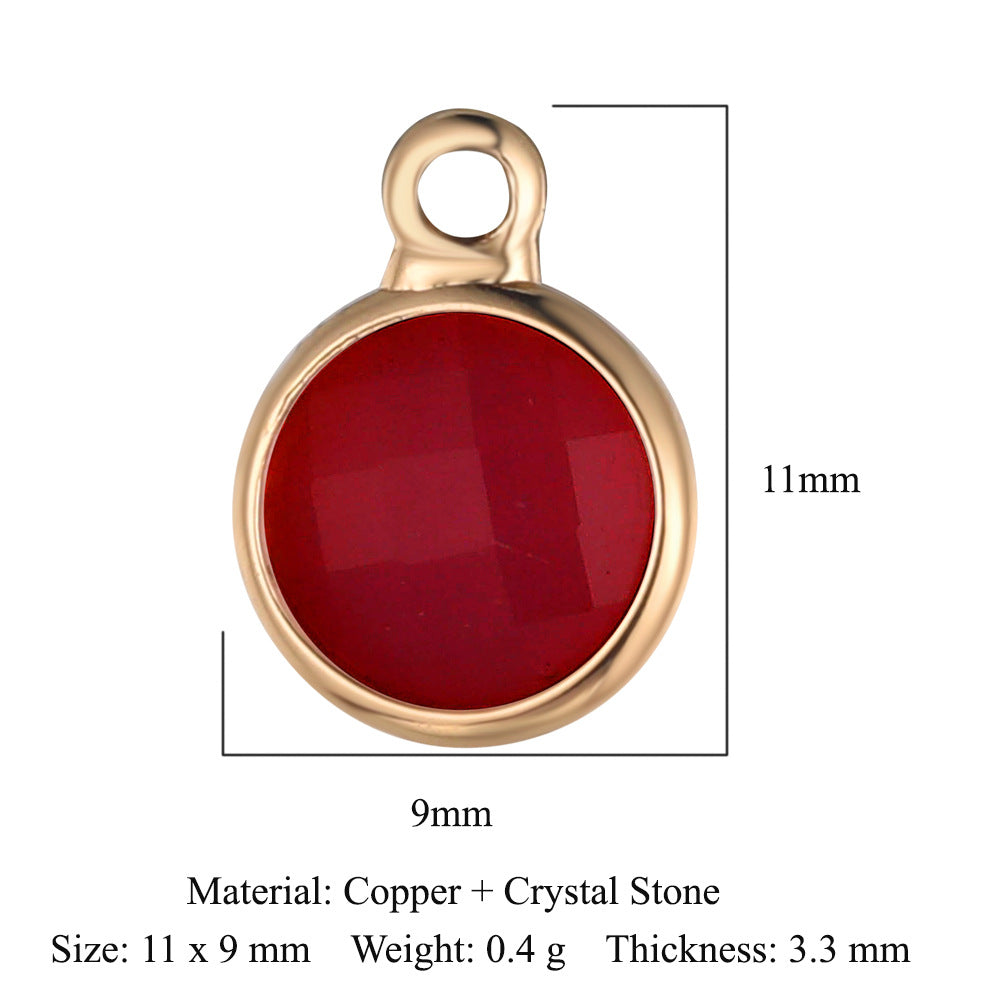 Rectangle Copper Glass Crystal Shuttle Eyes Pendants