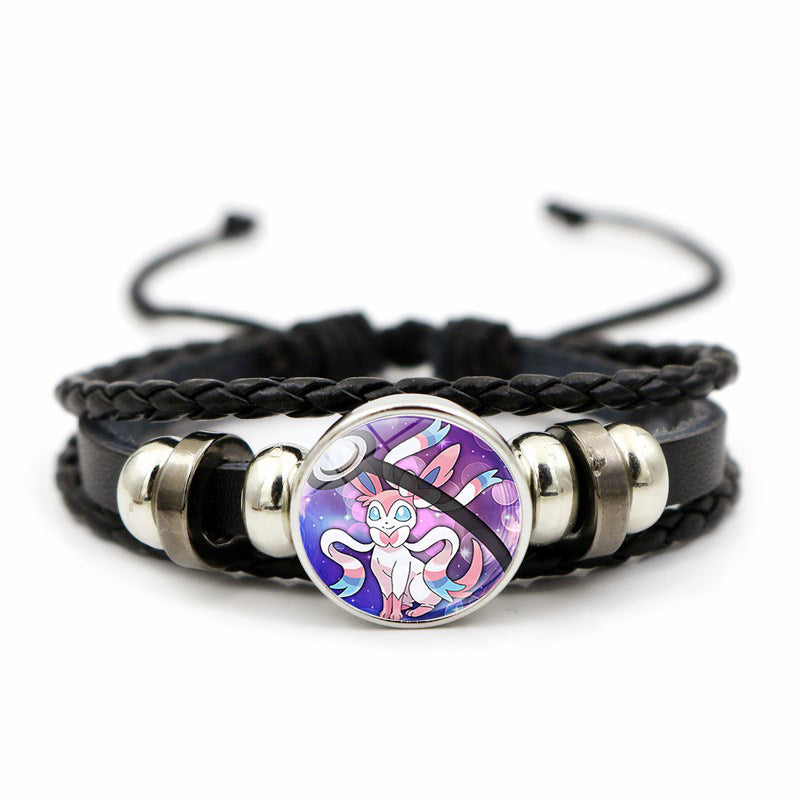 Women's & Men's Leather Time Stone Woven Hand Jewelry Bracelets