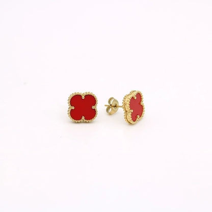 Steel Four-leaf Flower Fritillary Ear Do Earrings