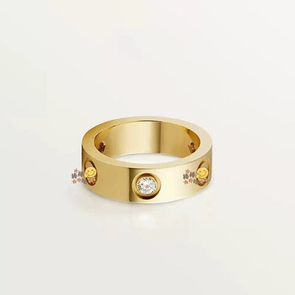 Gold-plated Screw Pattern Wide Narrow Single Rings