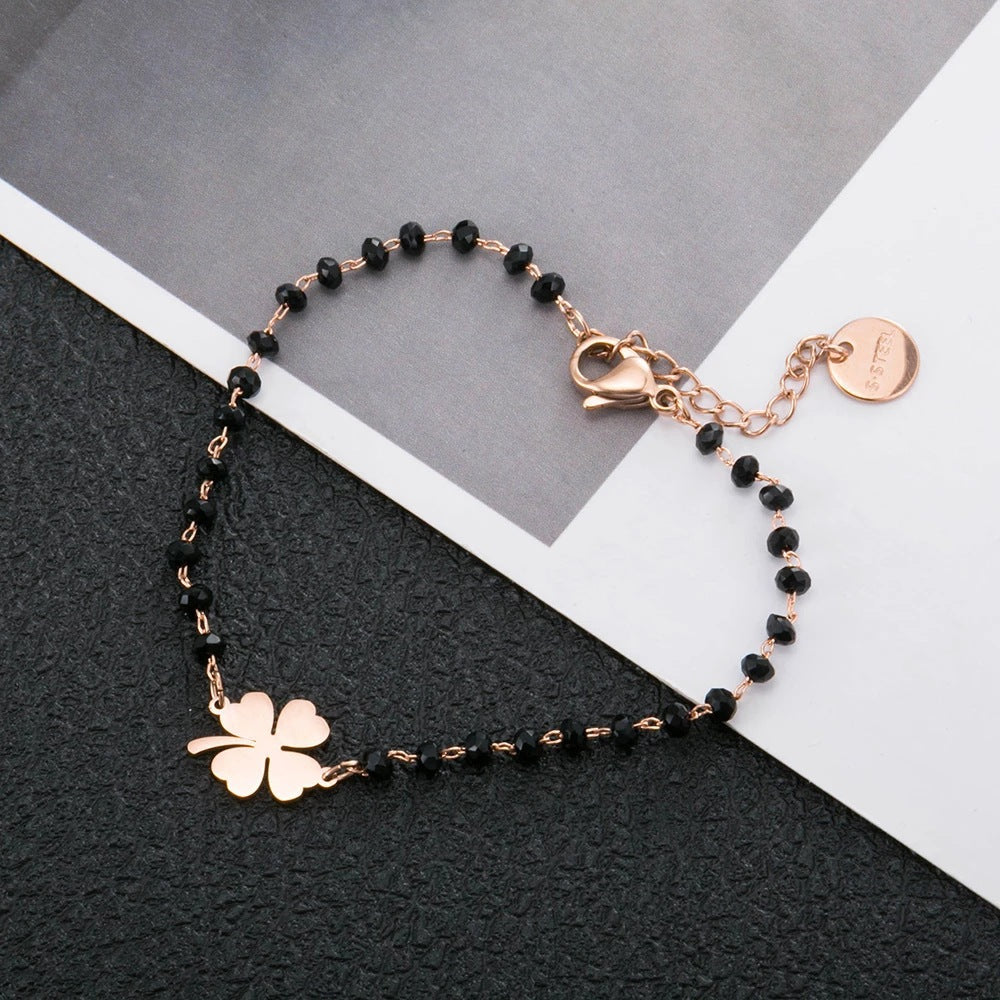 Clover Female Simple Couple Rose Gold Bracelets