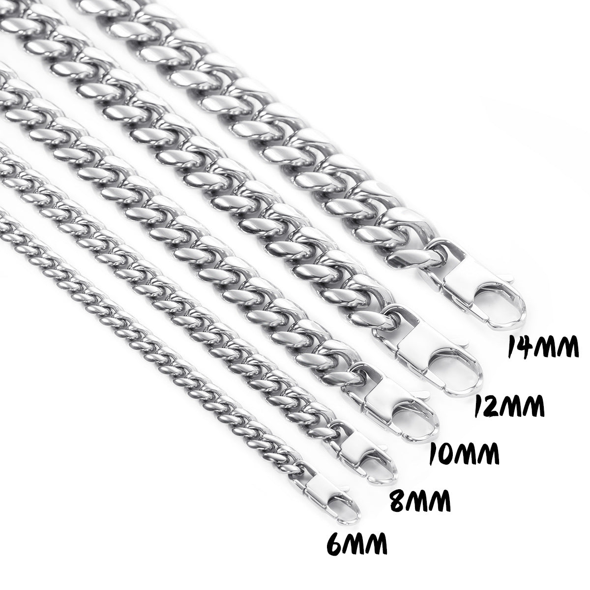 Men's Cuban Link Chain Buckle Round Grinding Necklaces