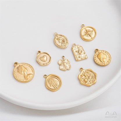 Vapor Plating Real Gold Princess Queen Pendants