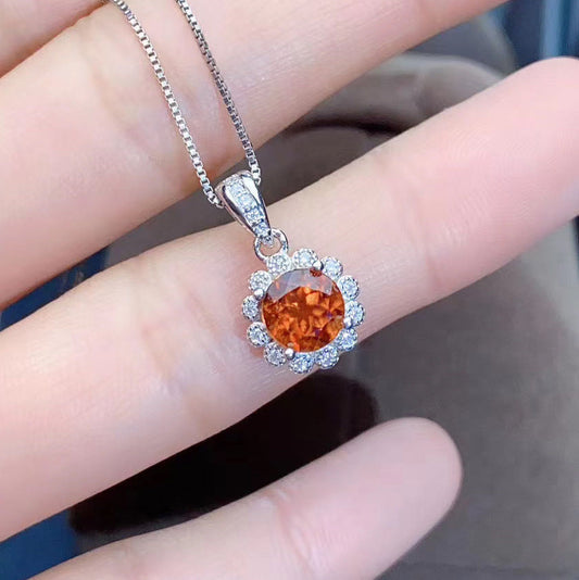 Sunflower Live Orange Zircon Colored Gems Open Rings