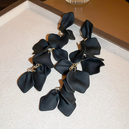 Needle Black Crystal Geometric Ear Minority Fashion Temperament Entry Earrings