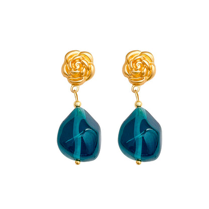 High-grade Rose Fashion Resin Water Drop Earrings