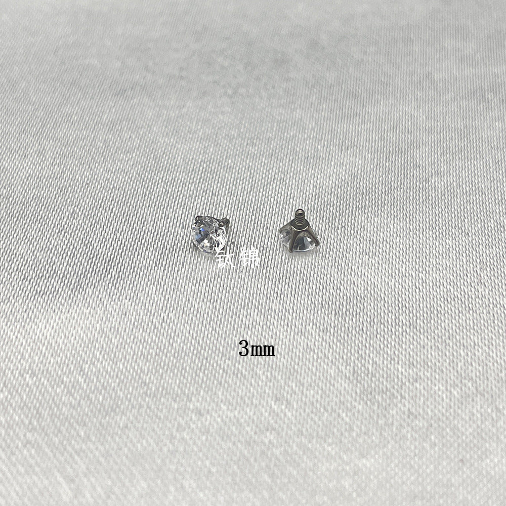 Alloy Zircon Rhinestone Ear Bone Labret Earrings