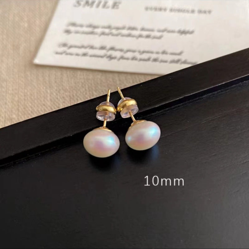 Flour Light Pearl Female Sier Needle Luxury Temperament Earrings