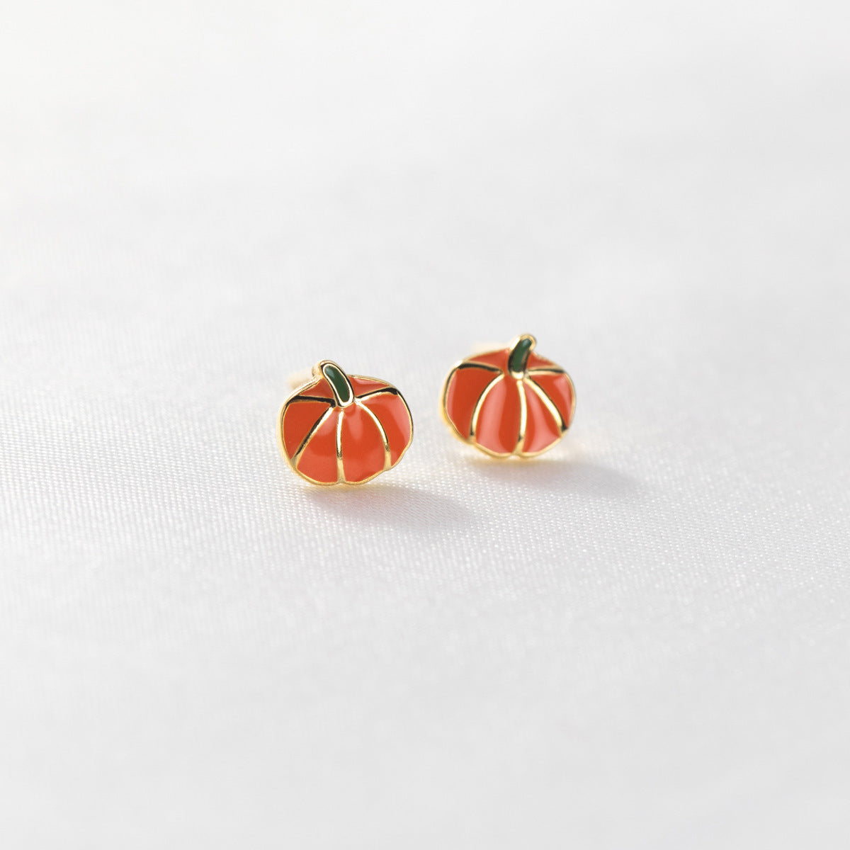 Women's Life Series Sweet Epoxy Small Pumpkin Earrings