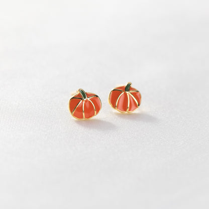 Women's Life Series Sweet Epoxy Small Pumpkin Earrings