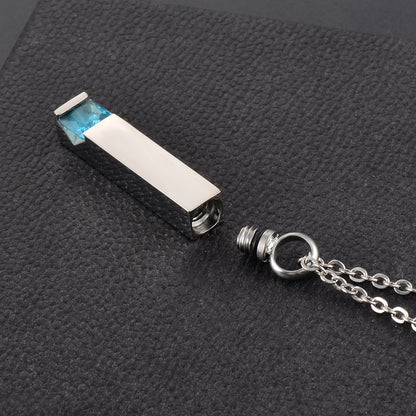 Polished Open Square Column Perfume Bottle Pendants