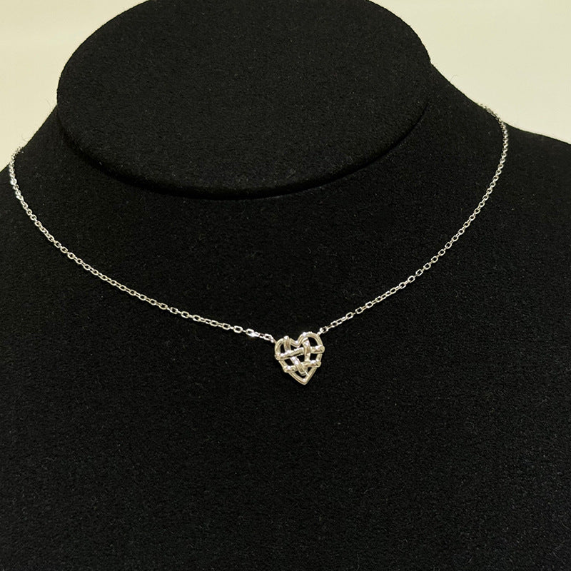 Women's Design Woven Glossy Heart Cross For Simple Personality Necklaces