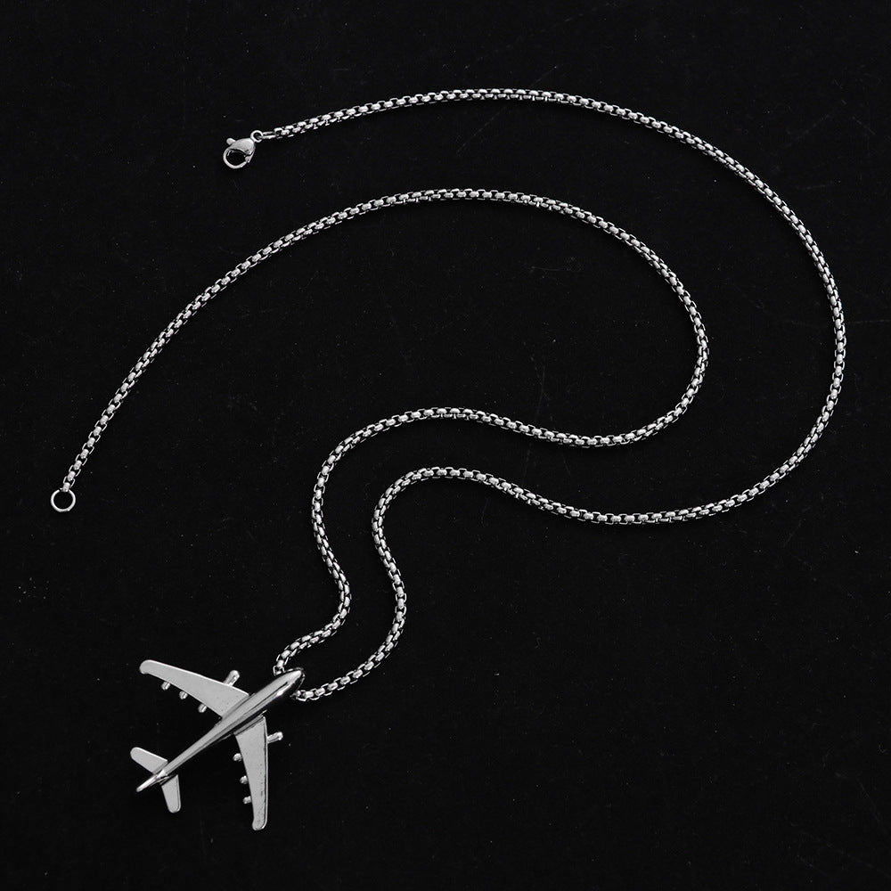 Women's & Men's Aircraft Titanium Steel Simple Fashion Personality Necklaces