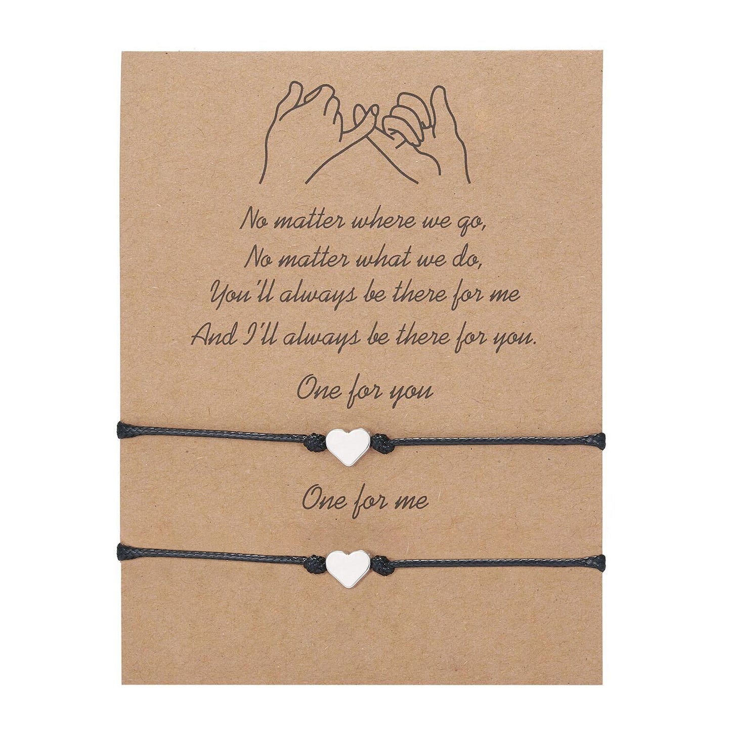 Woven Adjustable Couple Paper Card Heart-shaped Bracelets