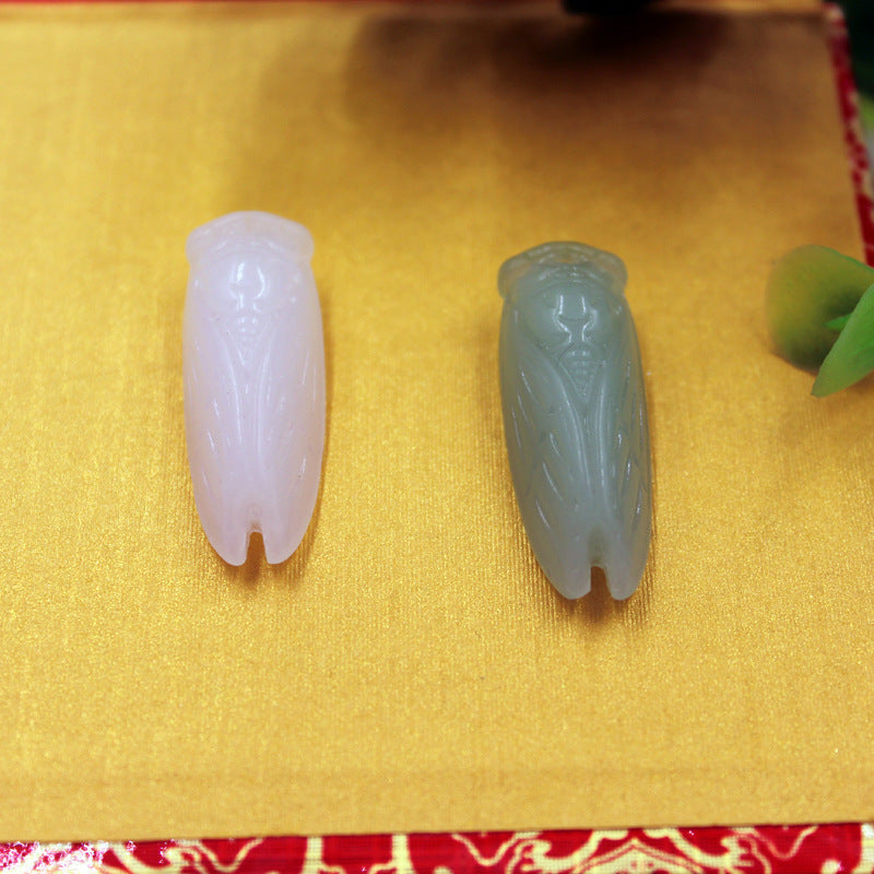 Safety Buckle Imitation Jade Glass White Peace Stall Temple Pendants