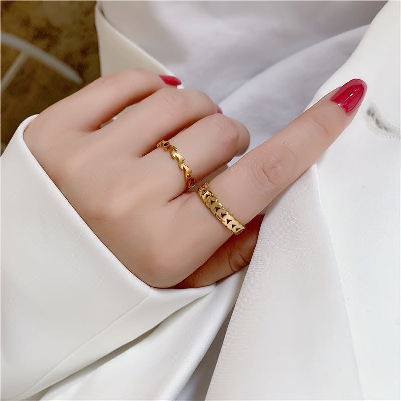 Simple Cold Style Fresh Wheat Female Rings