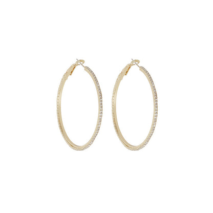 Sier Round High-grade Light Luxury Big Earrings