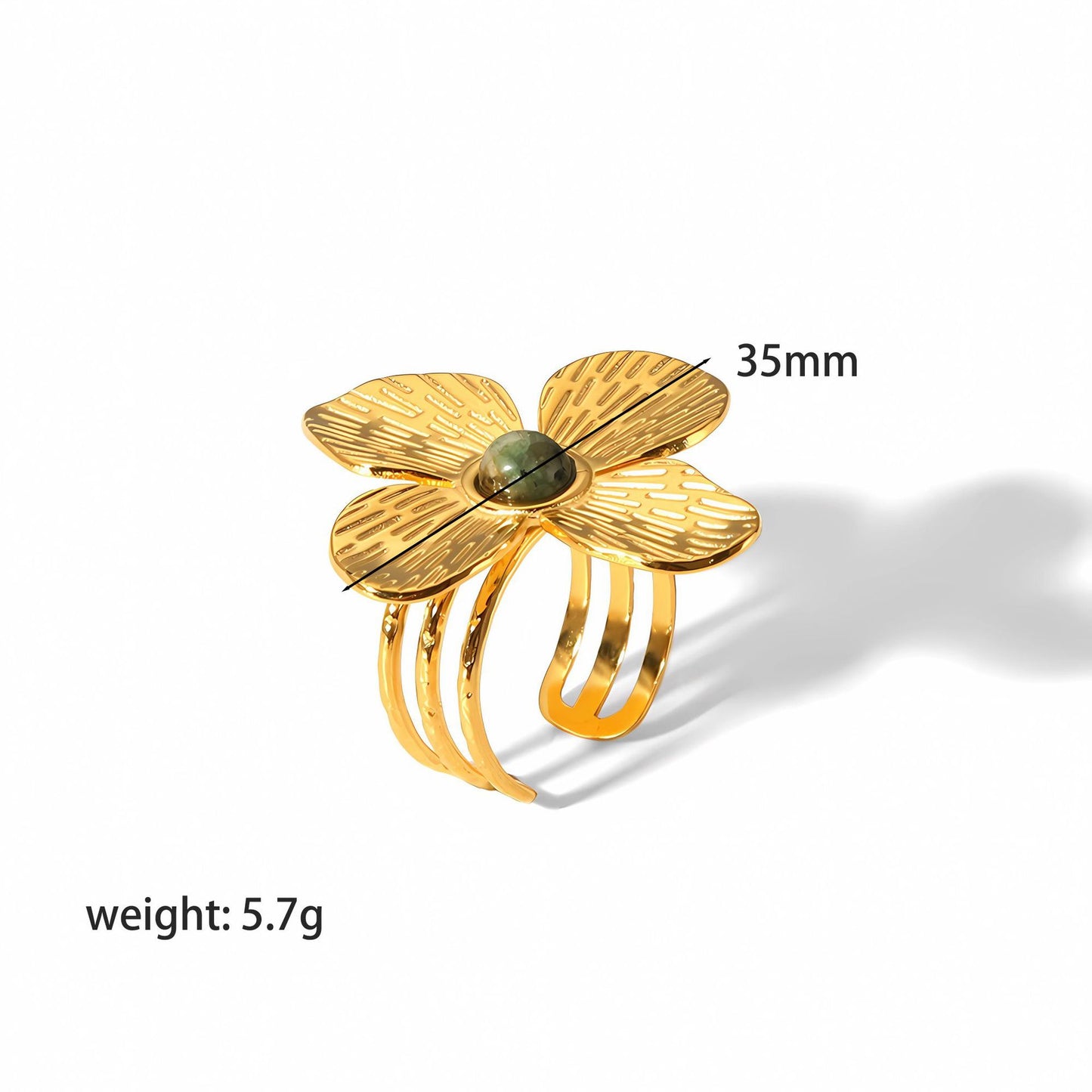 Gold Flower Female Niche Exaggerated Stainless Earrings