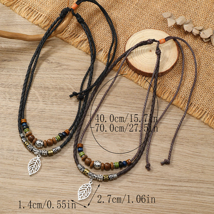 Vintage Leaves Door Frame Drawable Handmade Necklaces