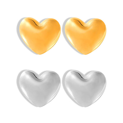 Matte Texture Design Love Shape Titanium Steel Earrings