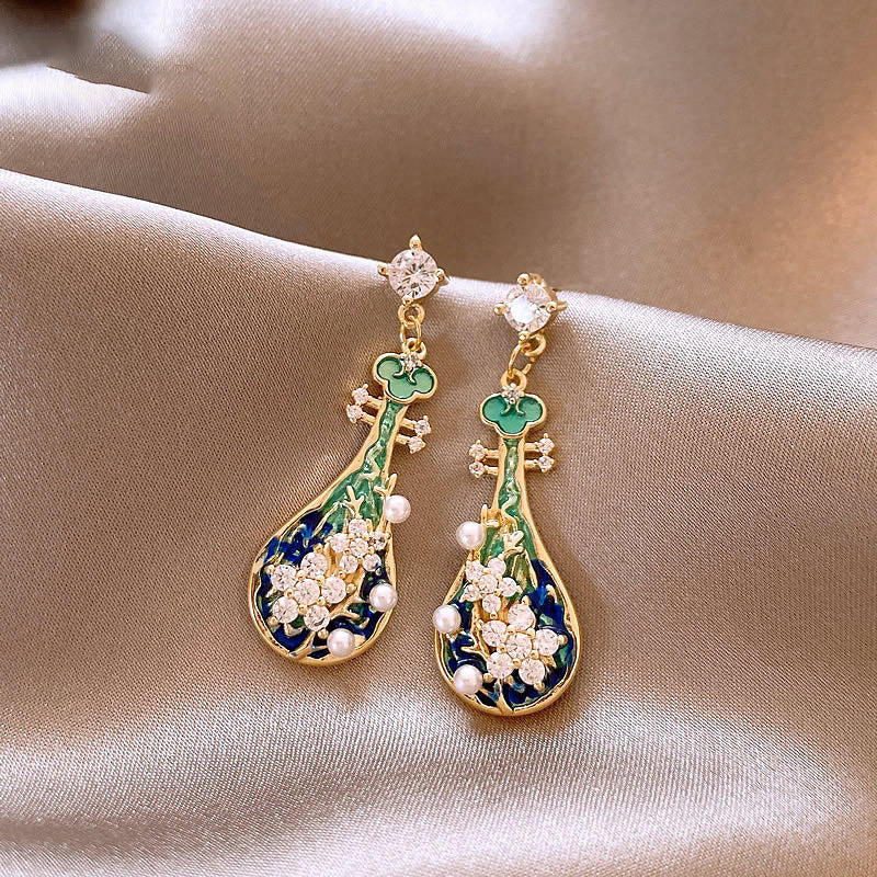 Women's Enamel Oil Painting Style Light Luxury Earrings