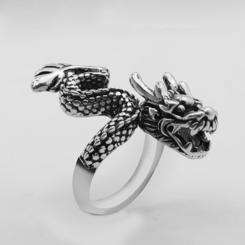 Men's Dragon Head Domineering Retro Jewelry Punk Rings