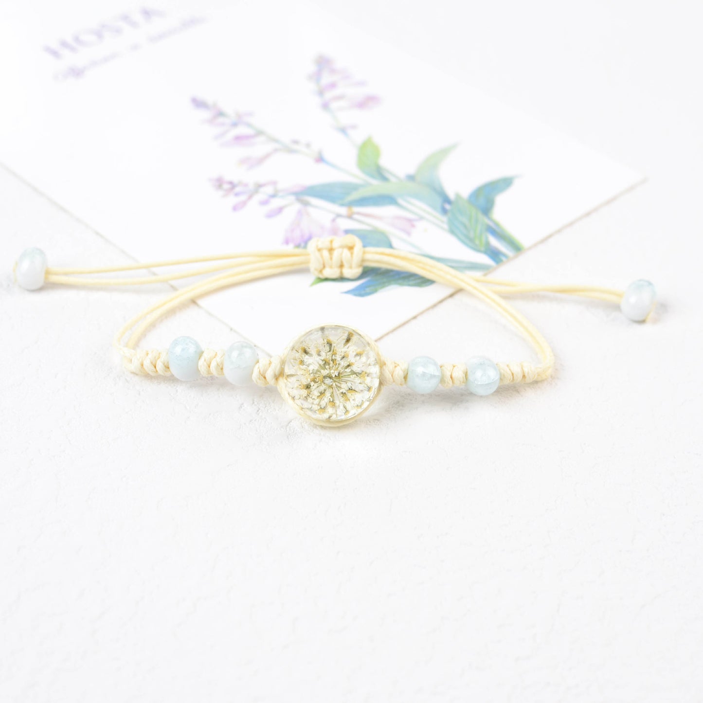 Real Flower Handmade Starry Glass Ball Bracelets