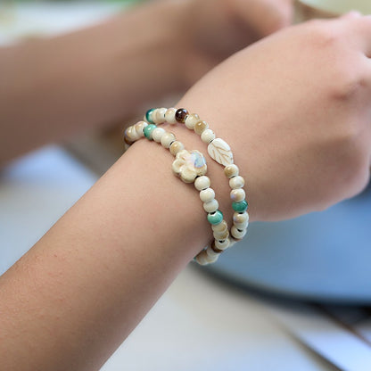 Porcelain Rose Beads Artistic Ceramic Chinese Bracelets