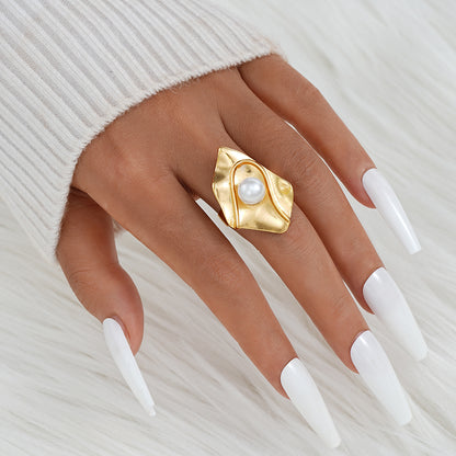 Women's Golden Irregular Opening Niche Trendy Set Graceful Rings